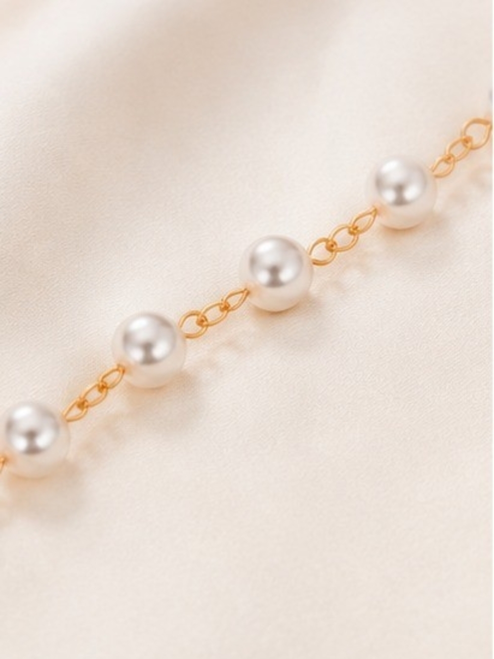 3-Piece Gold Tone Pearl Shell & Starfish Layered Anklet Set - Picture 4 of 7